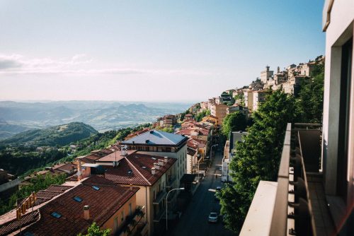 Picture of San Marino with house roofs